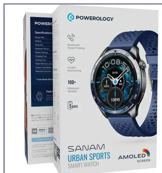 ساعت هوشمند پاورولوژی Powerology Sanam Urban Sports Smart Watch PSWBT290BL (E)