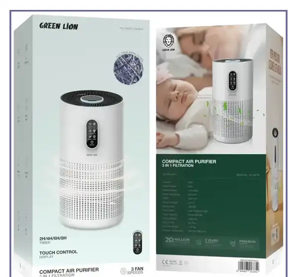 دستگاه تصفیه هوا گرین لاین Green Lion Compact Air Purifier GNCMPAIRPRWH (E)