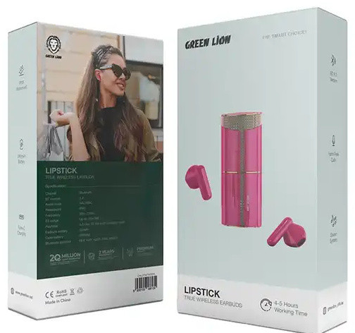 هندزفری بلوتوث طرح رژلب گرین لاین Green Lion Lipstick True Wireless Earbuds GNLPTKTWSBL (E)