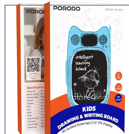 تخته نقاشی هوشمند مخصوص کودکان پرودو Porodo Kids Drawing & Writing Board PDKHBY1 (E)