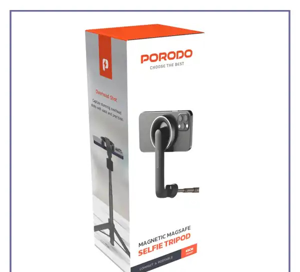 مونوپاد و سه پایه مگنتی پرودو Porodo Magsafe Selfie Tripod PDMGS64BK (E)