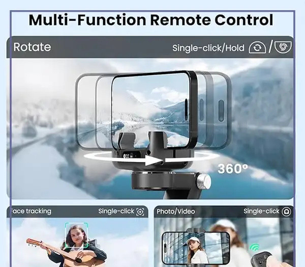 گیمبال و استبلایزر با قابلیت ردیابی 360 درجه RTAKO AI Tracking Anti-Shake Gimbal Stabilizer Q19 (E)