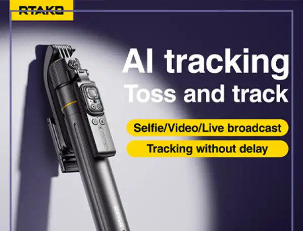 مونوپاد و سه پایه با قابلیت ردیابی 360 درجه رتاکو Rtako AI Follow-UP TT07 Diudiu Pole (E)