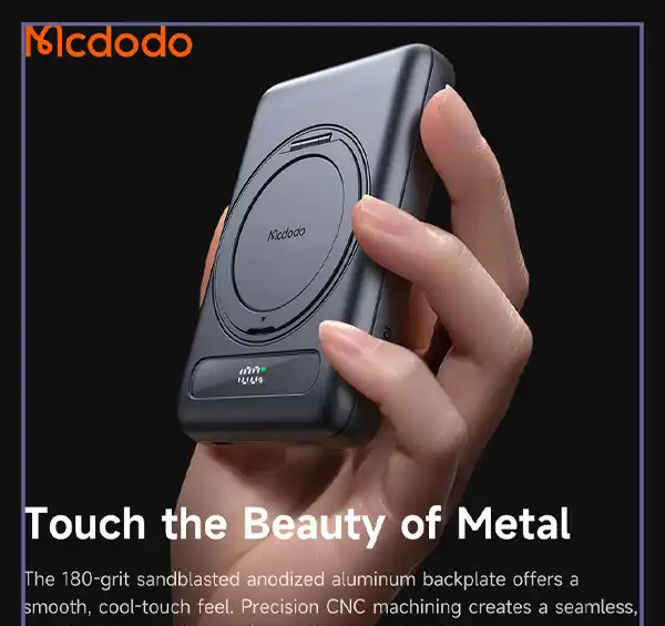 پاوربانک وایرلس مگنتی 10000 مک دودو Mcdodo Meta Ultra-Thin Magnetic Power Bank MC-8371 (E)