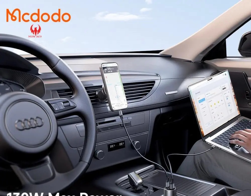 شارژر فندکی 3 پورت 130 وات مک دودو Mcdodo Gana Car Charger CC-3190 (E)