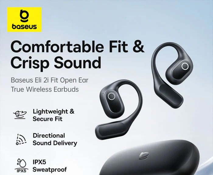 هندزفری بلوتوث القایی بیسوس Baseus Eli 2i Fit Open-Ear True Wireless Earbuds A0102604 (E)