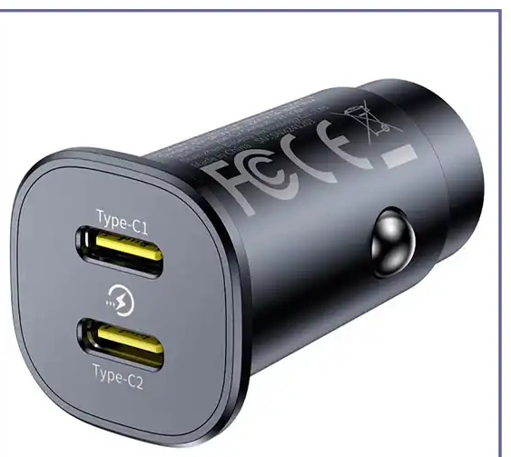 شارژر فندکی دو پورت تایپ سی 30 وات بیسوس Baseus GoTrip DP1 Car Charger BS-C15C2 (E)