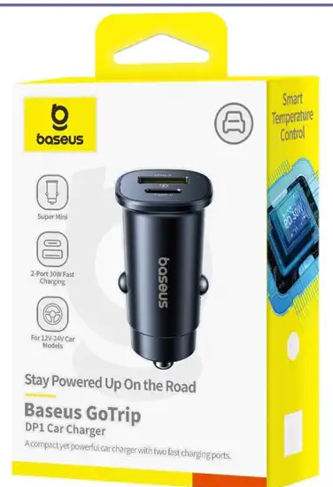 شارژر فندکی دو پورت 30 وات بیسوس Baseus GoTrip DP1 Car Charger BS-C15C1 (E)