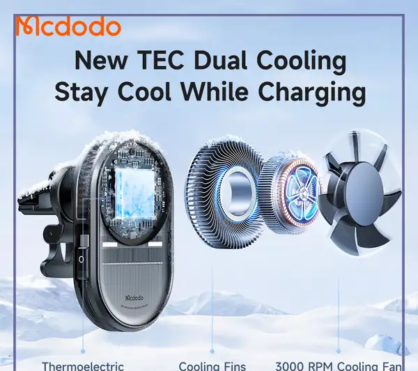 هولدردریچه کولری و شارژ وایرلس مک دودو Mcdodo MagQ Ultra Qi2 CH-8400 (E)
