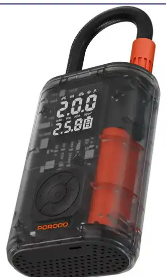 پمپ باد شارژی پرودو Porodo Vyrox Car Tire Inflator PDGA05BK (E)