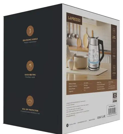 کتری برقی لپرسو LePresso Multi-Temperature Illuminated Glass Kettle LPCFFM0008 (E)