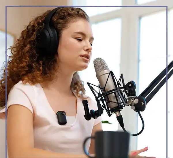 میکروفون بی سیم پاورولوژی Powerology Pure Q1 AI Noise-Cancelling Microphone PWS20BK (E)
