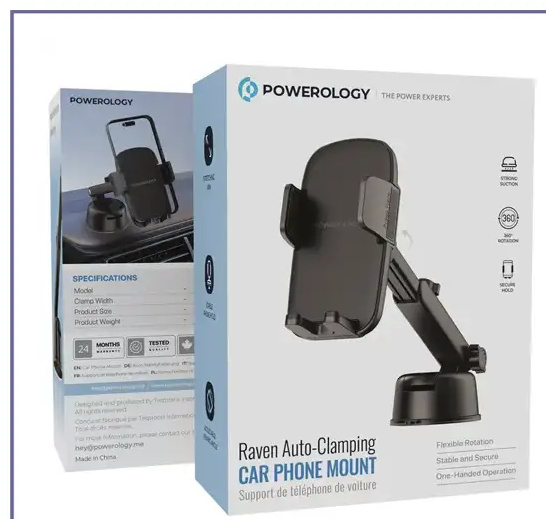 هولدر رو داشبوردی پاورولوژی Powerology Raven Auto-Clamping Car Phone Mount PWRLX08BK (E)