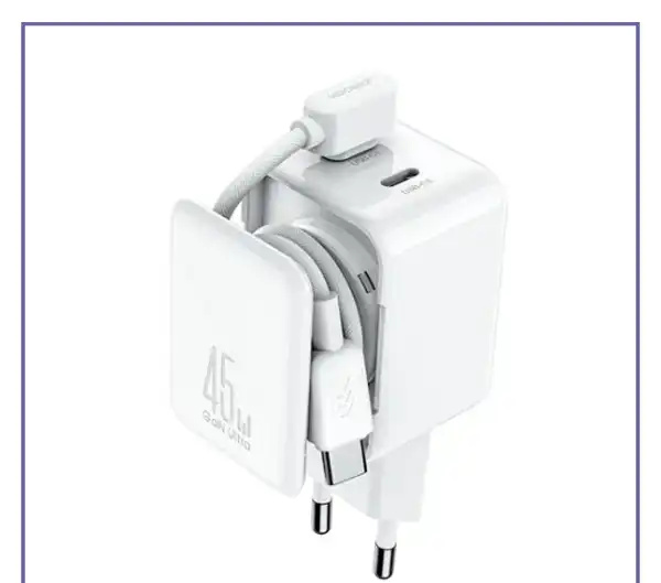 آداپتور دو پورت 45 وات با کابل تایپ سی جویروم Joyroom JR-TCL05 (E)