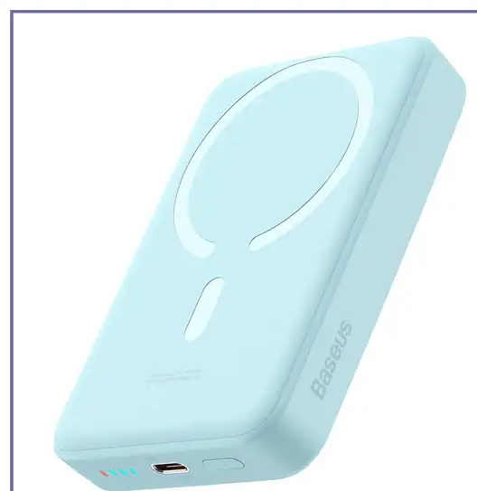پاور بانک 10000 وایرلس 15 وات و تایپ سی 30 وات بیسوس Baseus PPCXM1030 Magnetic Mini Power Bank (E)