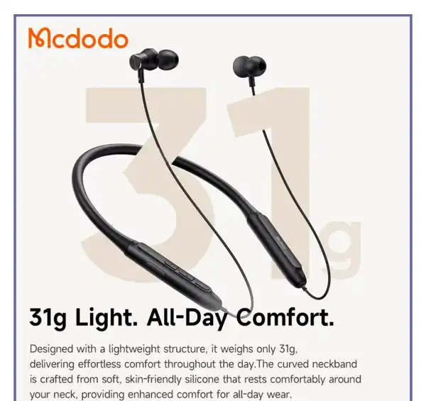 هندزفری گردنی مک دودو Mcdodo VerveFit Neck Wireless Neckband Headphones HP-893 (E)