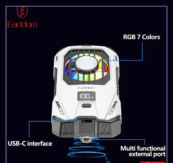 پنکه فن خنک کننده شارژی ارلدم Earldom Phone Cooling Bracket F15 (E)