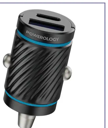 شارژر فندکی 36 وات دو پورت پاورلوژی Powerology Pico Dual-Port Car Charger PCCSR023BK (E)