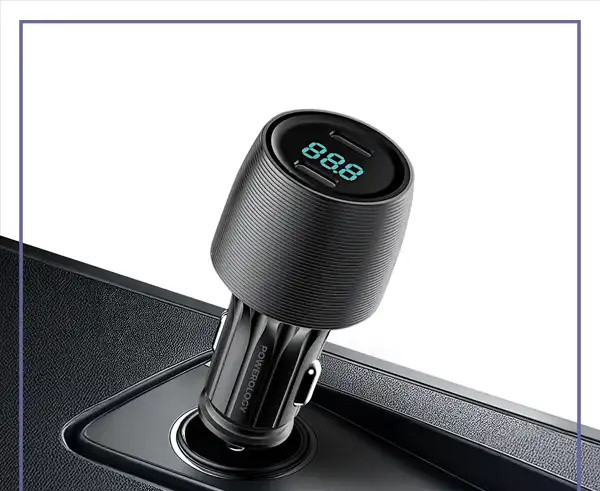 شارژر فندکی 66 وات دو پورت پاورولوژی Powerology VeloxCar Charger PCCSR021BK (E)