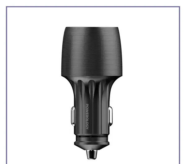 شارژر فندکی 66 وات دو پورت پاورولوژی Powerology VeloxCar Charger PCCSR021BK (E)