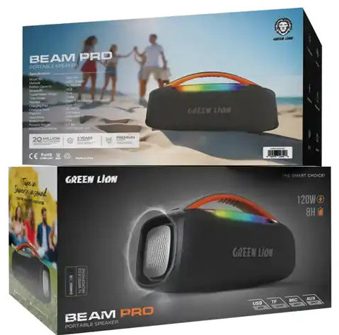 اسپیکر بلوتوثی 120 وات گرین لاین Green Lion Beam Pro Portable Speaker GNBP120WSBK (E)