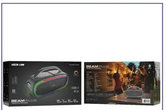اسپیکر بلوتوثی 100 وات گرین لاین Green Lion Beam Plus Wireless Speaker GNBMPLSSPBK (E)