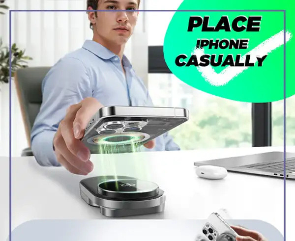 هولدر و شارژر وایرلس جویروم JR-W17 3-in-1 Wireless Charger (E)
