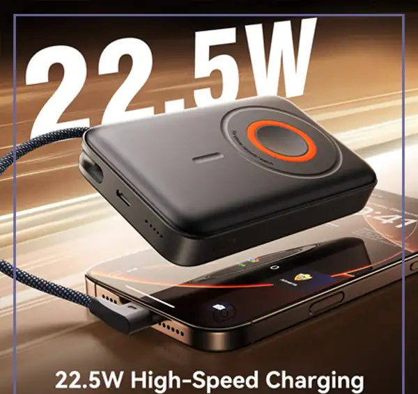 پاور بانک10000 مگنتی 22.5 وات جویروم Joyroom JR-PBM02 3in1 magnetic mobile power bank (E)