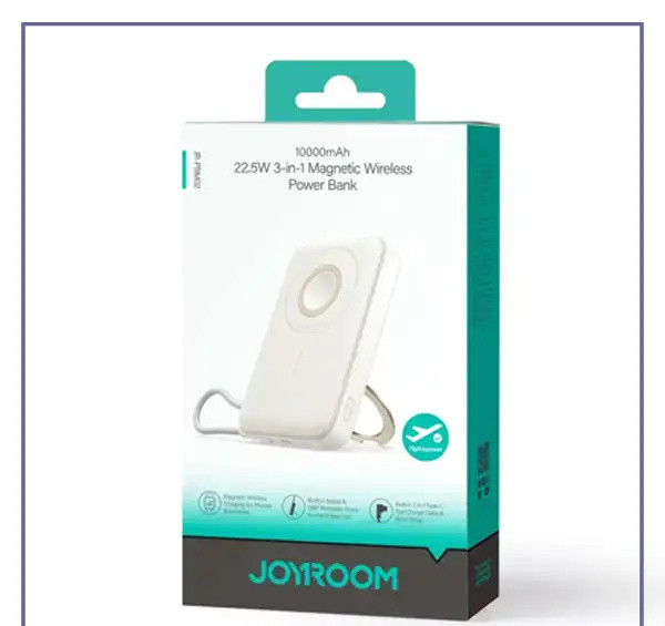 پاور بانک10000 مگنتی 22.5 وات جویروم Joyroom JR-PBM02 3in1 magnetic mobile power bank (E)