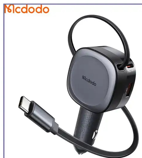 شارژر فندکی 75 وات با کابل جمع شونده مک دودو Mcdodo FreeGo Car Charger CC-1560 (E)
