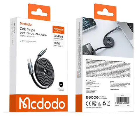 کابل دو سر تایپ سی با بدنه مگنتی 240 وات مک دودو Mcdodo Cab Mage Cable CA-9900 (E)