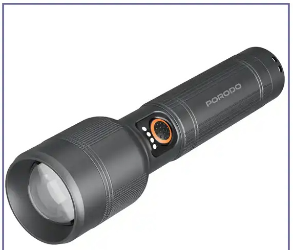 چراغ قوه 2600 لومن شارژی پرودو Porodo Lumalite Flashlight PDFL9972GY (E)