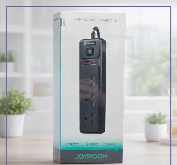 محافظ برق چند راهی برق 2500 وات جویروم JOYROOM 7-in-1 Versatile Power Strip JR-TE1 (E)
