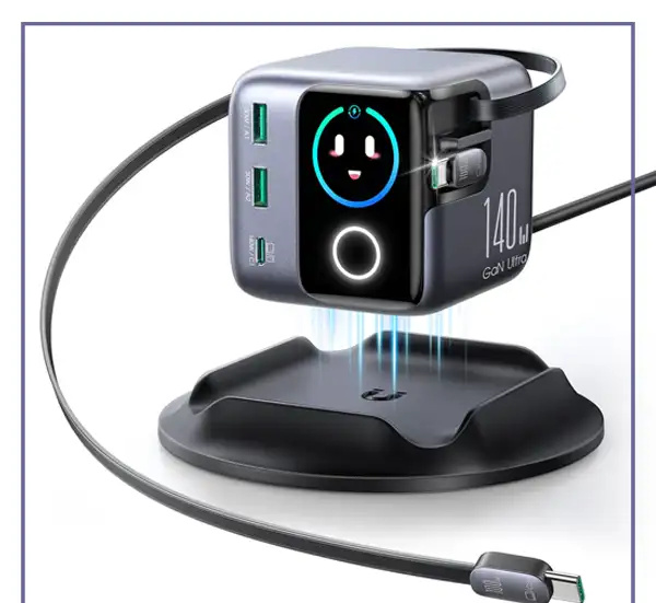 شارژر هوشمند رومیزی 140 وات با نمایشگر جویروم JOYROOM JR-TRD01 PODIX 140W (E)