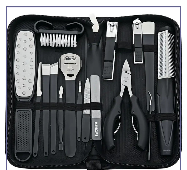 ست ۱۶ کاره مانیکور و پدیکور ناخن‌  پرودو Porodo  Manicure & PedicureSet  PDLFST8010BK (E)