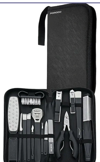 ست ۱۶ کاره مانیکور و پدیکور ناخن پرودو Porodo Manicure & PedicureSet PDLFST8010BK (E)