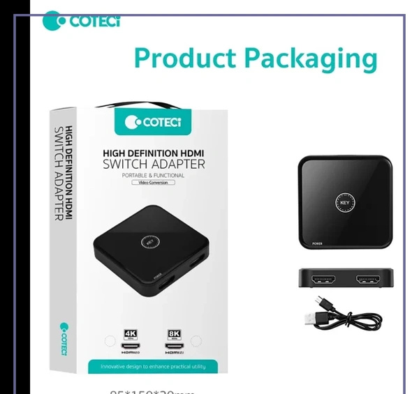 تبدیل و سوییچر 2به1 HDMI کوتسی Coteci HDMI Switcher Adapter OF-035 (E)