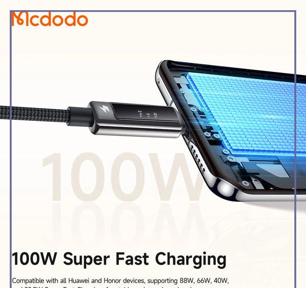 کابل شارژ تایپ سی 6 آمپر مک دودو Mcdodo Cab Vision 1.2m 6A CA-8870 (E)