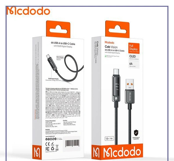 کابل شارژ دو سر تایپ سی 240W مک دودو Mcdodo Cab Vision 240W 1.2m CA-8900 (E)