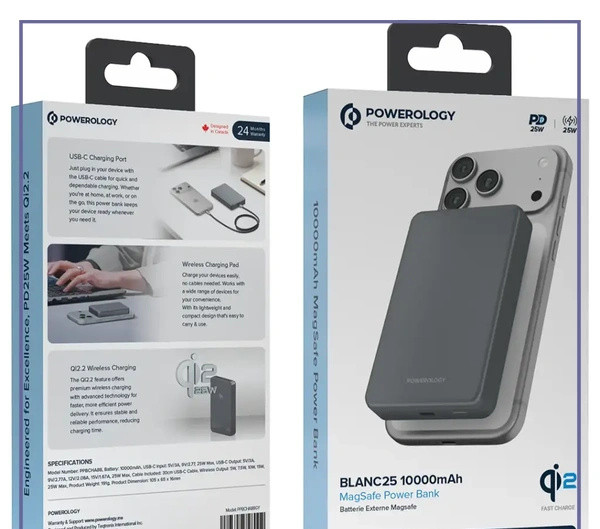 پاور بانک 10000 مگ سیف دار پاورولوژی Powerology Blanc25 MagSafe PPBCHA88 (E)