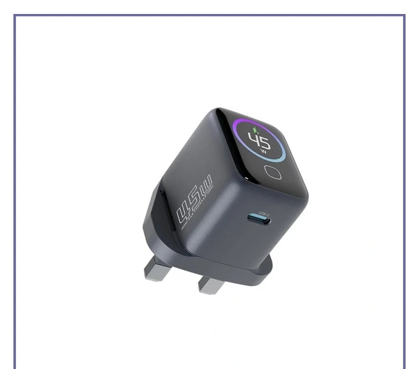 آداپتور شارژ 45 وات پاورولوژی با کابل دور سر تایپ سی Powerology VoltFLow 45W Type-C Adaptor PWCUQC069 (E)