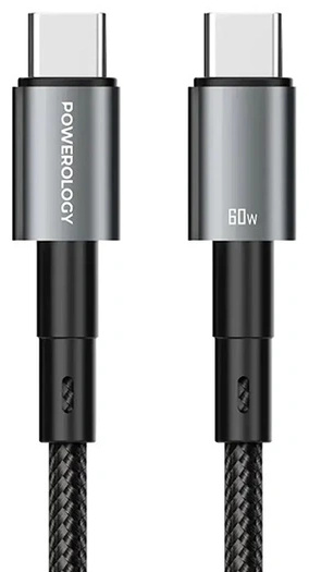 آداپتور شارژ 45W پاورولوژی با کابل تایپ سی Powerology QX 45W GaN Adapter PWCUQC056 (E)