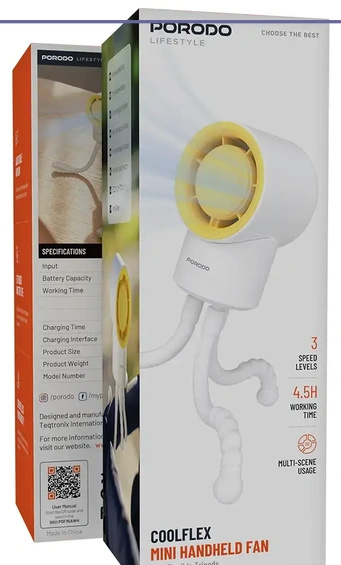 پنکه رومیزی پرودو Porodo Mini Handheld Fan PDF35A (E)