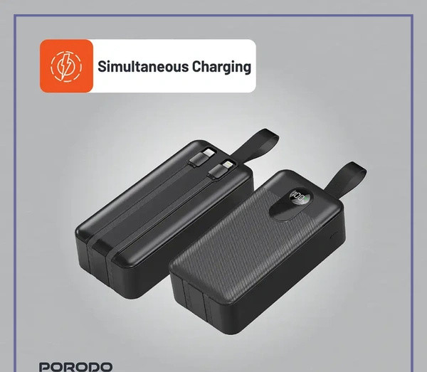پاوربانک 50000 به همراه کابل متصل پرودو Porodo 50000mAh Power Bank PDPBFCH061 (E)