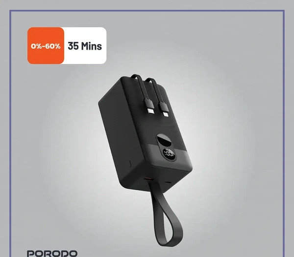 پاوربانک 50000 به همراه کابل متصل پرودو Porodo 50000mAh Power Bank PDPBFCH061 (E)