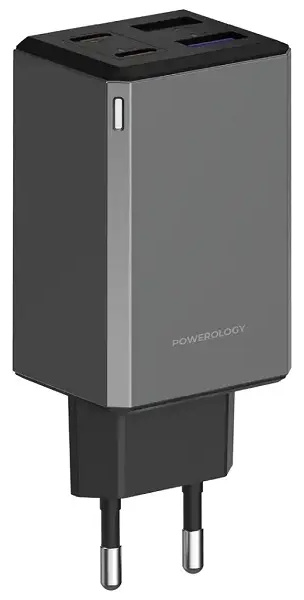 آداپتور شارژ چند پورتی 65W پاورولوژی Powerology 65W GaN Multi-Port Adapter PWCUQC064 (E)