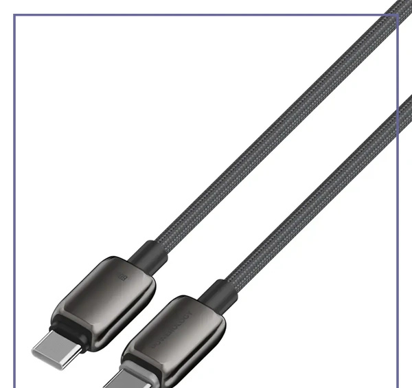 کابل شارژ 60W دوسر تایپ سی پاورولوژی Powerology USB-C To USB-C Charging Cable PWDC60D (E)