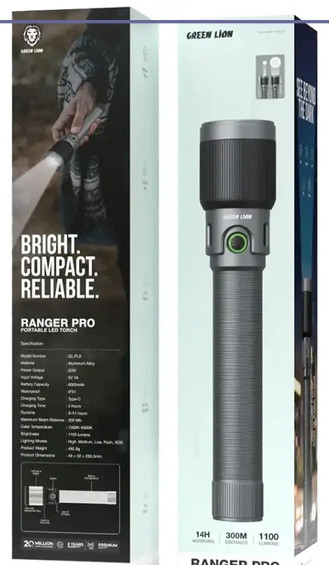 چراغ قوه LED گرین لاین Green lion Ranger Pro Portable GNRNGRPRTH (E)