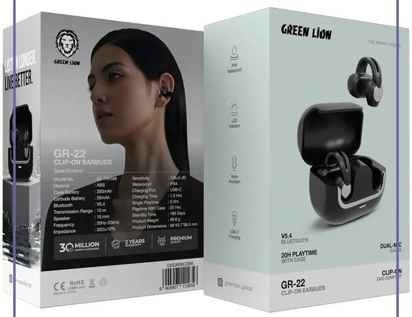 هندزفری بلوتوث گرین لاین Green Lion GR-22 Earbuds GNEARBUDBK (E)