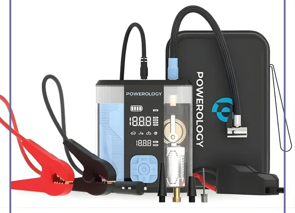 جامپ استارت و پمپ باد پاورولوژی Powerology 3-In-1 Jump Starter & Tire Inflator PPBCHA96BKBU (E)